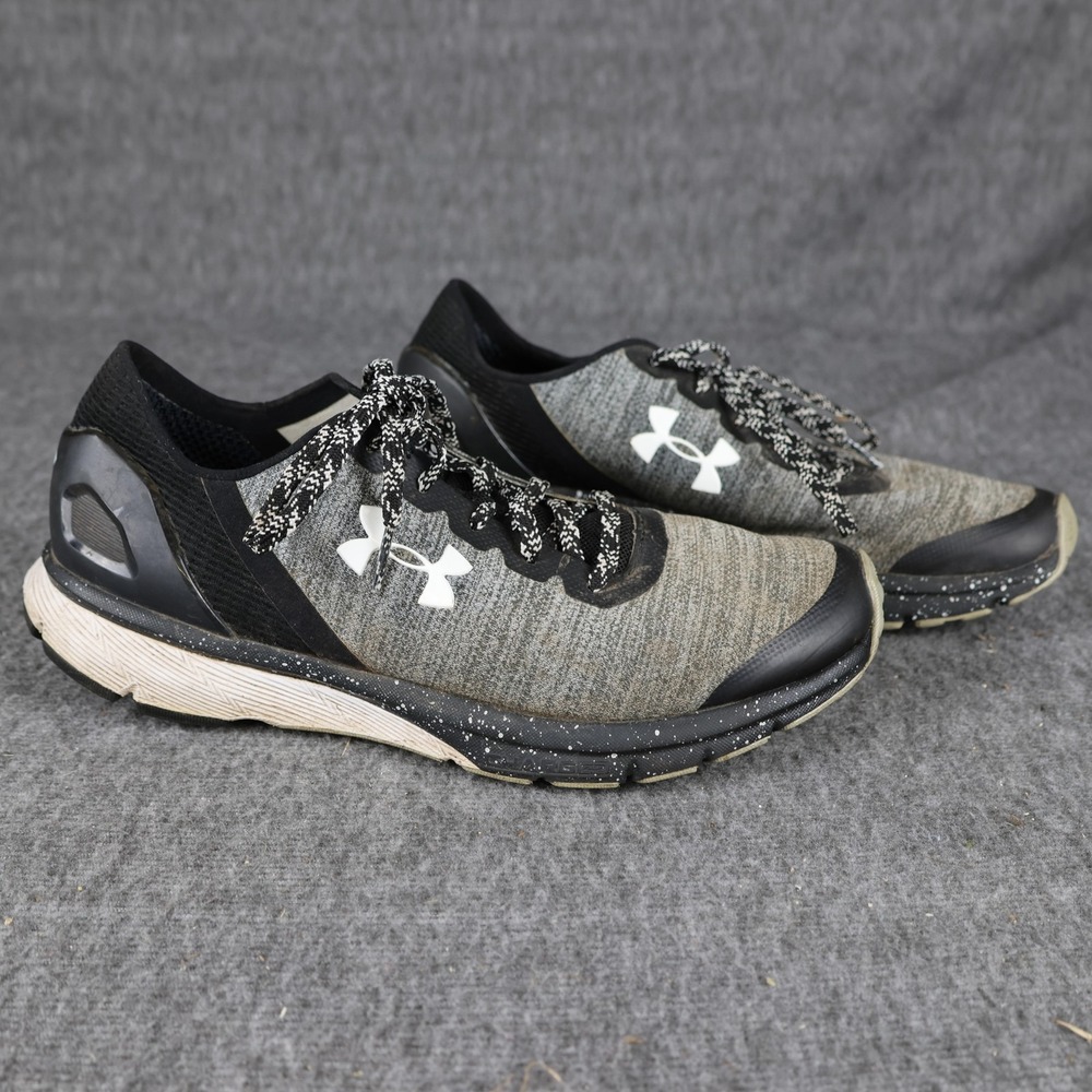 Under Armour Charged Shoes Womens 10 Gray Black Athletic Running Sneakers YMUV